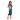 Model with short hair in tropical floral zip hoodie with midi skirt