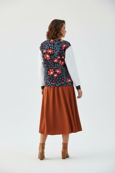 Navy Floral Sweatshirt – Back White BG