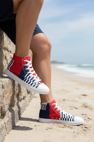 Navy shorts beach wall