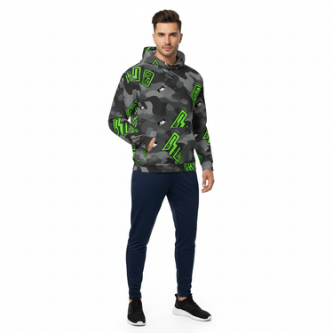 Neon Camo Hoodie Navy Joggers Male