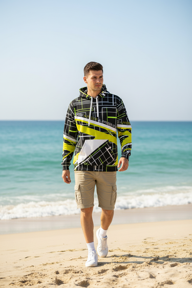 Neon Grid Hoodie – Male Shoreline