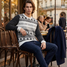 Nordic sweater cafe editorial