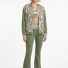 Open bomber with matching flare leggings