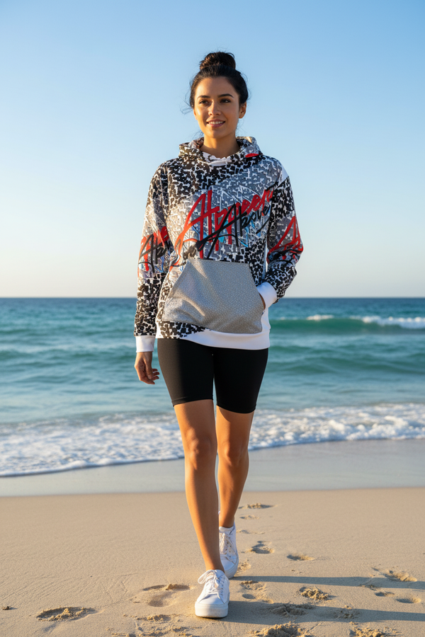 Pixel Mosaic Hoodie – Female Beach
