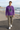 Purple sweatshirt with checkered pants