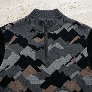 Quarter-zip collar and chest detail