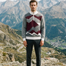 Quarter-zip sweater at an alpine overlook