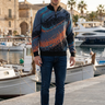 Quarter-zip with denim at the harbor