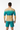 Rash guard with teal boardshorts back