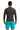 Rash guard with teal boardshorts back