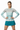 Rash Guard with Teal Sports Skirt - Front View