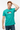 Red-haired model in teal