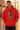 Red ODDSON hoodie close-up