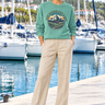 Seafoam sweatshirt marina look