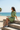Side — Belted Dress, Beach Steps, White Sandals