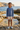 Slate-blue rash guard editorial look