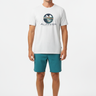 Solid White Teal Boardshorts