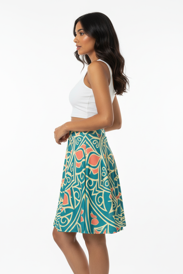 South Asian female model side view