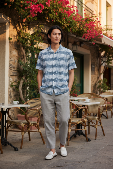 Stripe Shirt Lifestyle - Café