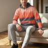 Sunlit loft editorial with light grey joggers