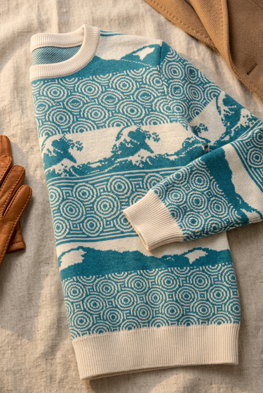 Sweater flat lay with autumn accessories