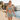 Tropicalia bra with matching print shorts on a seaside promenade