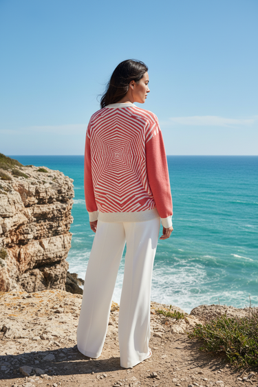 Vortex Knit — Coastal Cliff Back
