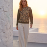 Walking sunset terrace pose