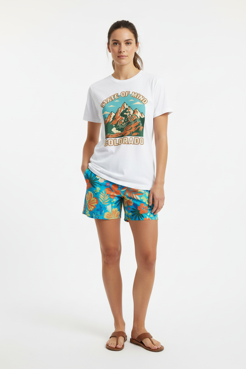 White Blend Tee Female Boardshorts