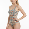 White female model in swimsuit