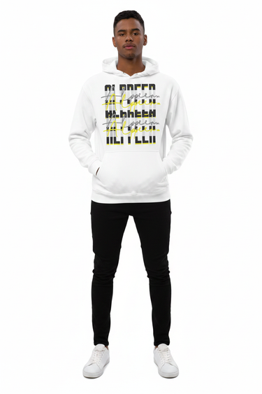 White Hoodie Black Joggers