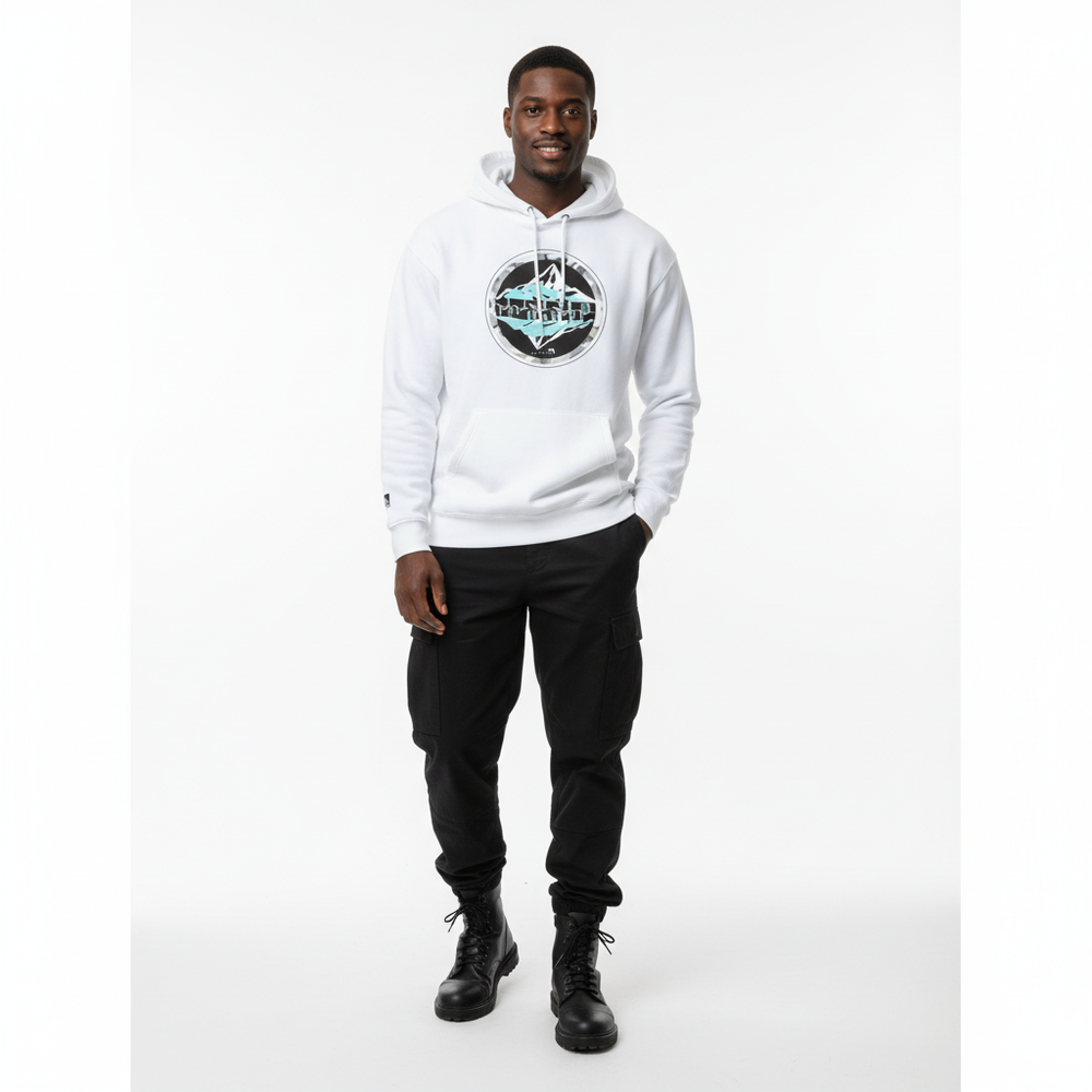 White hoodie - Black male model