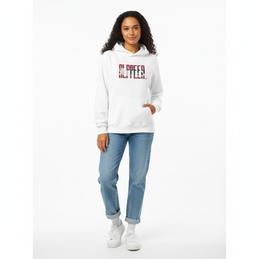 White hoodie relaxed look