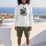 White hoodie rooftop editorial
