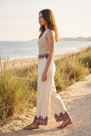Wide-leg pants side view