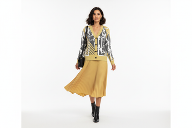 Woman Yellow Skirt Boots